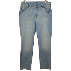 Old Navy Wow Straight High Rise light wash denim jeans womens 14 Short like new